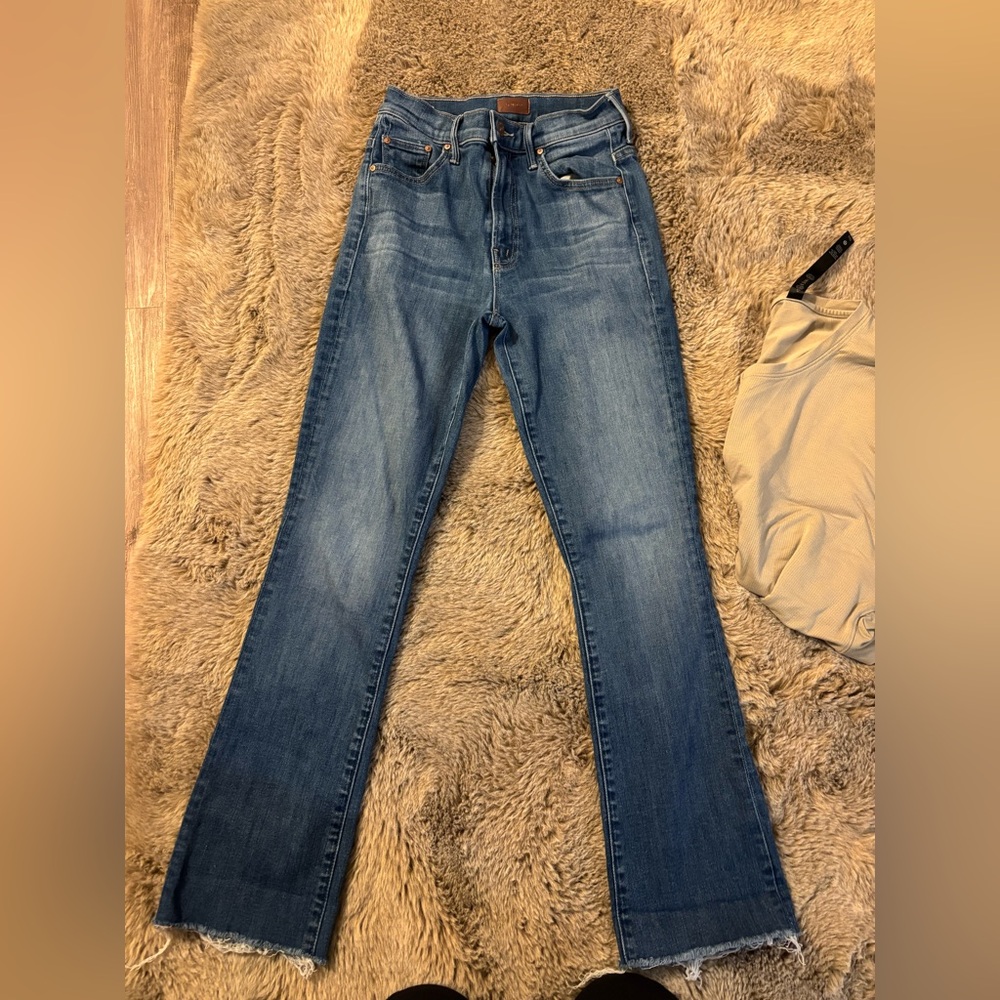 MOTHER Straight Leg Blue Jeans